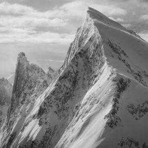 Mountain landscape black and white in Davos- Pizzo Cengalo Engadine