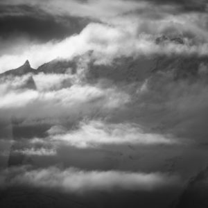 Zermatt mountain black and white photography -Rimpfischhorn