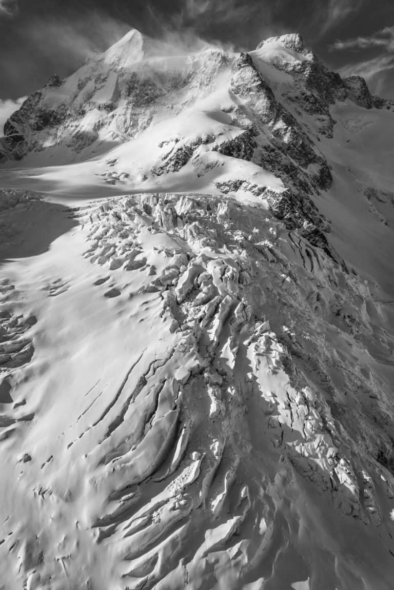 pontresina engadine mountains - Black and white mountains aerial view