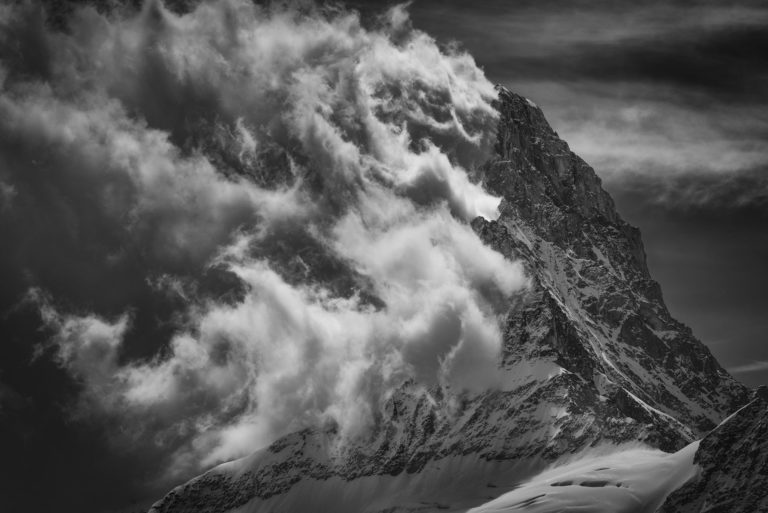 Bernese Alps black and white Photo - Muveran- Swiss Alps - Schreckhorn