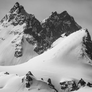 image of a mountain landscape in black and white - Ibex, Dents de Bertol - Aiguille de la Tsa - Veisivi
