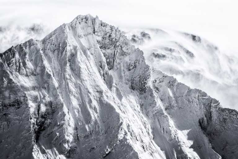 Photo montagne noir et blanc Val d'Anniviers