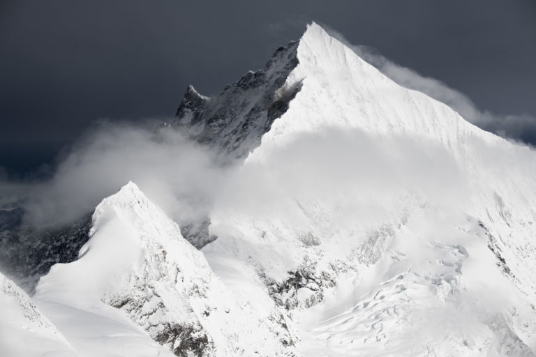 Weisshorn - Schaligrat - Schalihorn - mountain massif and snowy mountains picture in the Swiss Alps of Switzerland