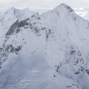Bilder Berge Alpen - Schwarz-weißes Bergpanorama-Foto vom Dom des Mischabels, Weisshorn (Val d&#039;Anniviers)