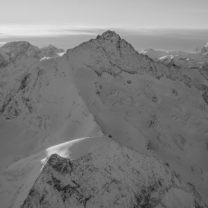 Zinalrothorn Rothorngrat - Zinalrothorn Nordgrat in Schwarz und Weiß - 4000 Zermatt