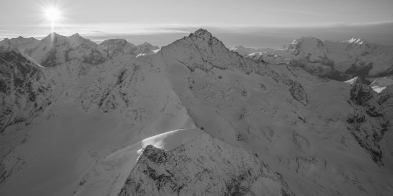 Zinalrothorn Rothorngrat - Zinalrothorn arête nord en noir et blanc - 4000 Zermatt