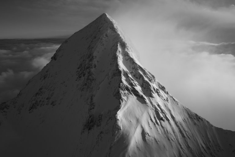 The Eiger north face - Black and white mountain image of the North Face of the Eiger