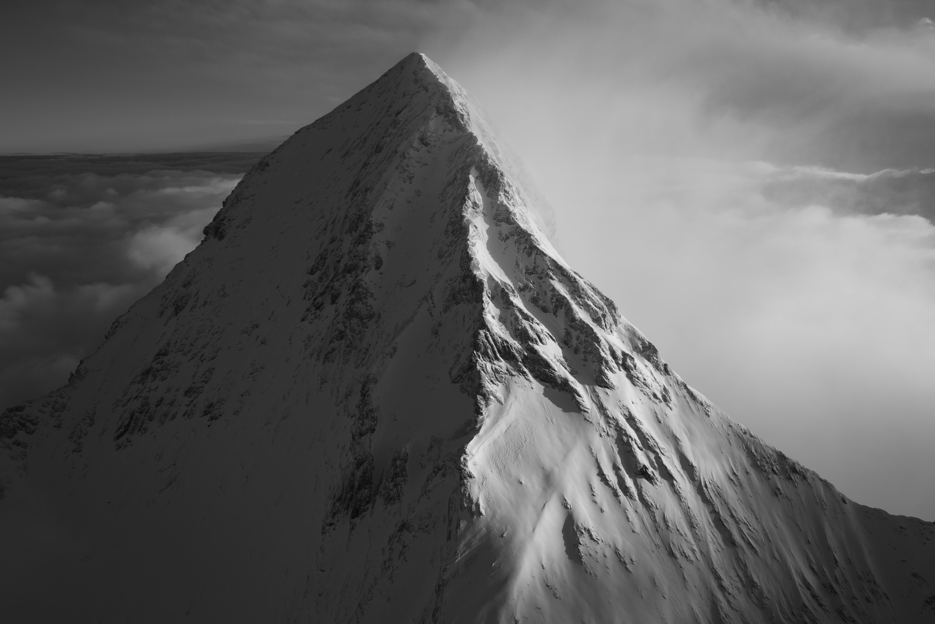 Eiger face nord - Image montagne noir et blanc de la Face nord de l'eiger