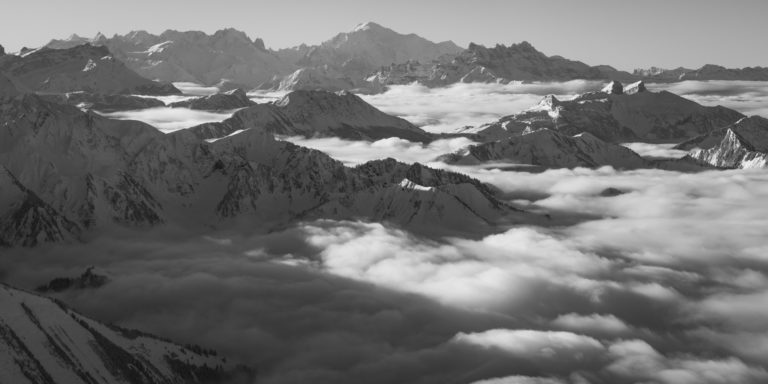 Foto Panorama auf die Waadtländer Alpen. Foto Blick auf Leysin. Foto Villars, les Dents du Midi.