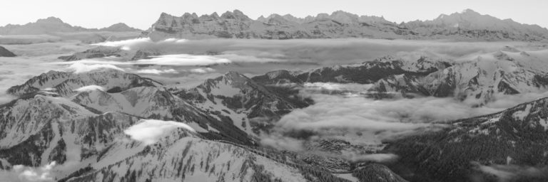 Panorama of the Portes du Soleil - Large format photo of dents du Midi and the Grand Combin