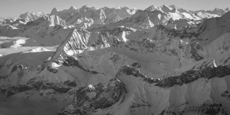 Panorama des alpes bernoises - Photo des alpes bernoises depuis les Diablerets - Photo Eiger, Monch et Jungfrau