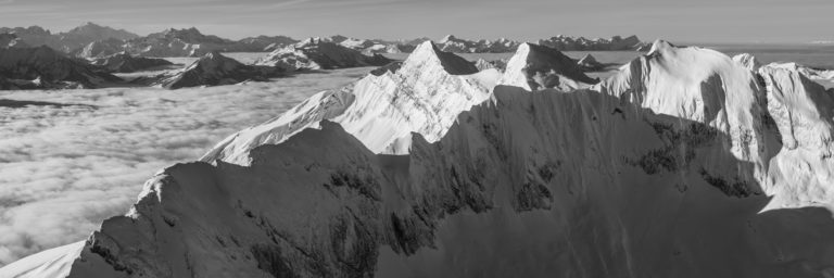 Pananorama of the Vanil Noir - panoramic photo of the Vanil Noir, the Dents du Midi and the Mont Blanc