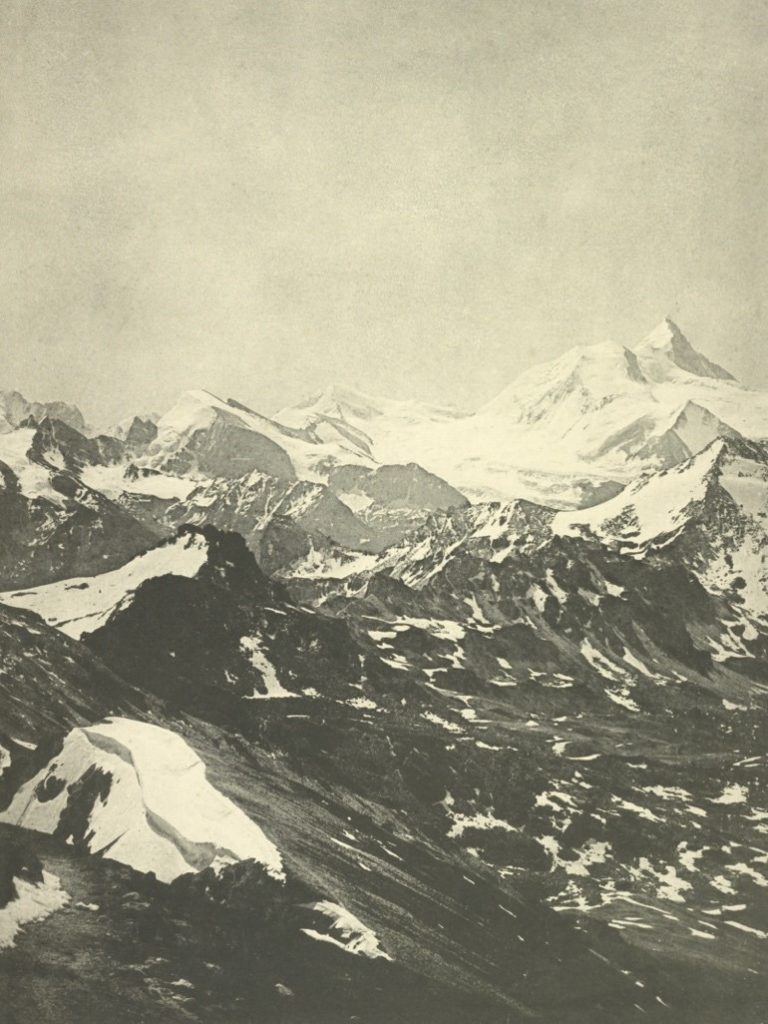 Aimé Civiale, Weisshorn pris de la Bella Tola (détail de la vue circulaire), collotype, 1866 (1882 pour l’impression), 34,9 x 26,2 cm, Los Angeles, The J. Paul Getty Museum