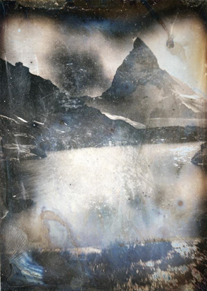 John Ruskin (John Hobbs), Cervin depuis le Riffelsee, 8 août 1849, daguerréotype, 10,2 x 7,6 cm, collection Ken et Jenny Jacobson