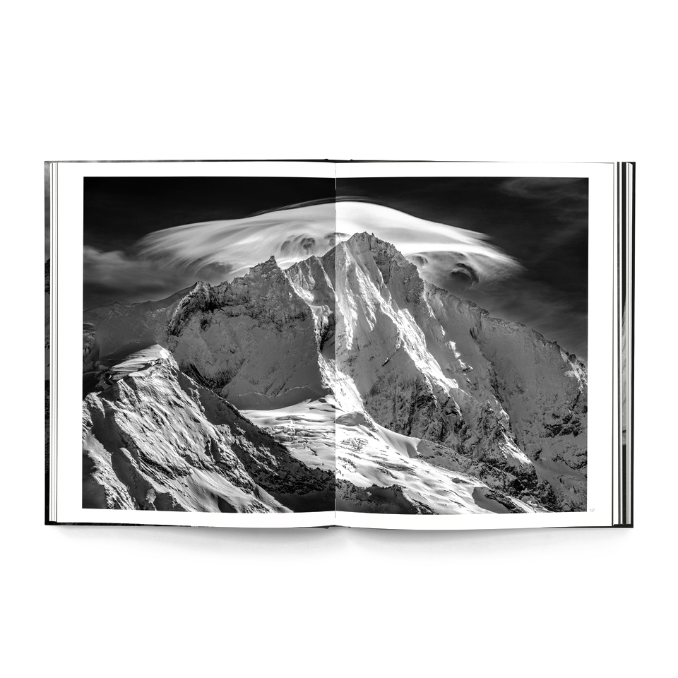 black and white mountain book