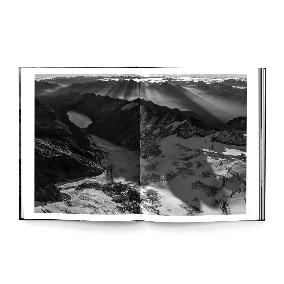 black and white mountain book