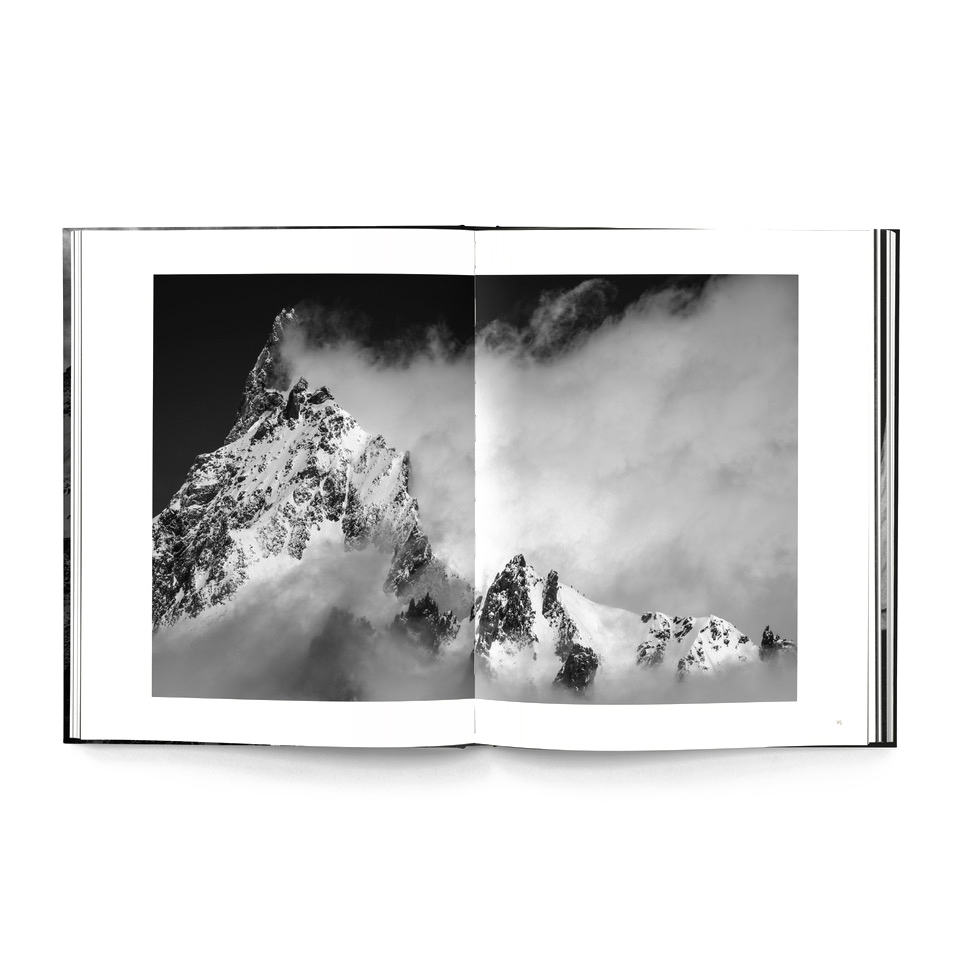 black and white mountain book