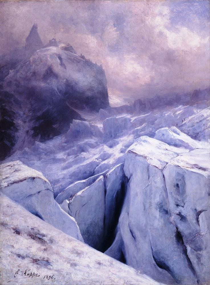 Gabriel Loppé, Crevasses sur la mer de Glace, 1896, huile sur toile, collection particulière.