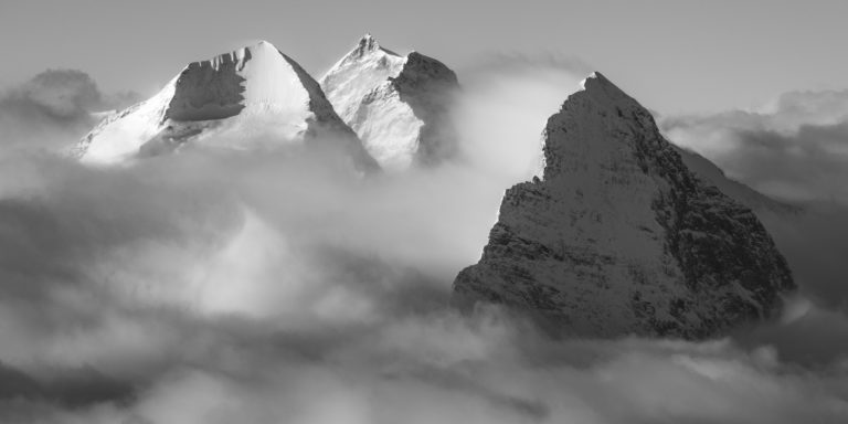 cadre photo montagne noir et blanc - achat photo montagne noir et blanc - tableau montagnes suisses