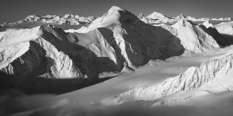 panoramic photo Aletschhorn and Valais mountains