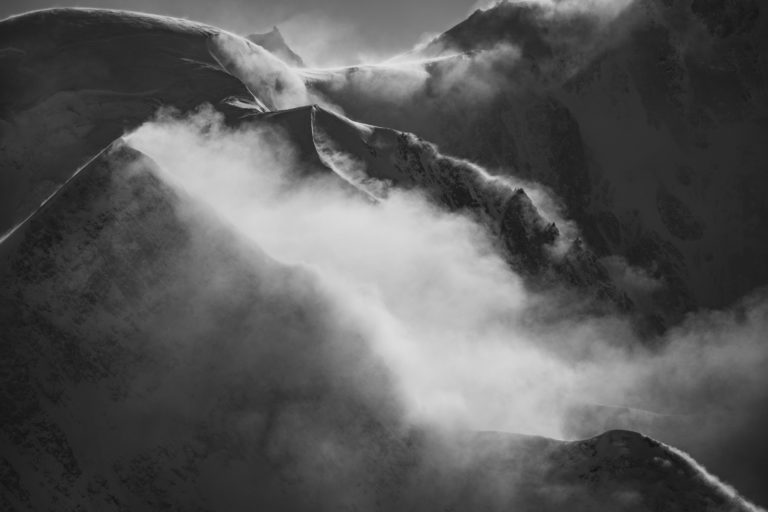 fine art photography noir et blanc - mont blanc puissant bionassay