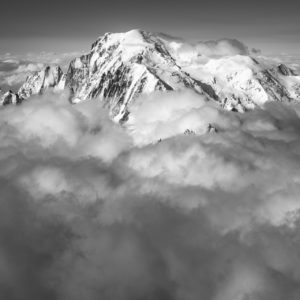 Schwarz-Weiß-Foto Berg - Mont-Blanc-Massiv - künstlerisches Foto Alpengebirge