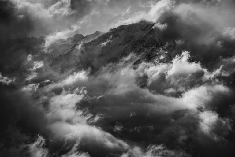 fine art photography alpine mountains black and white mont vélan