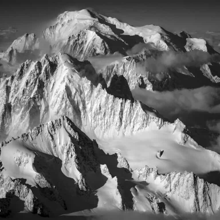 mont blanc massif and aiguille du midi photo