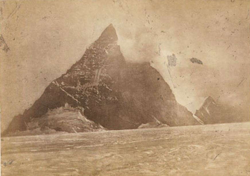 Gustave Dardel, Cervin, vue prise de la moraine du glacier de St Théodule, tiré de Collection de 28 daguerréotypes représentant les plus anciennes reproductions héliographiques des Alpes.