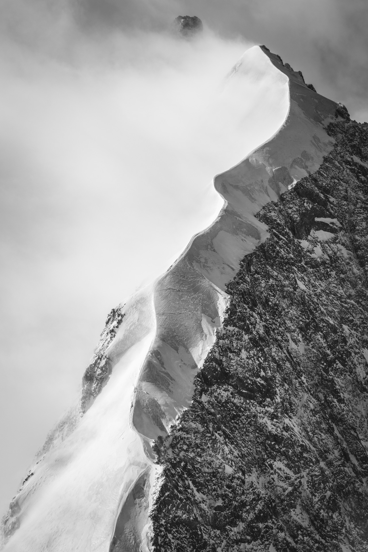 foto berg engadin - biancograt auf piz bernina 4000m