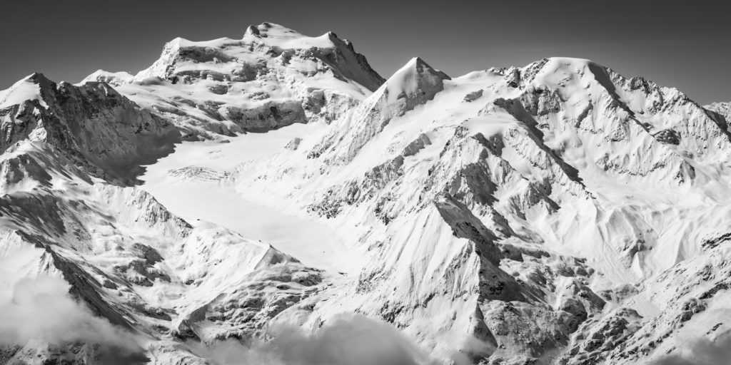 photo panorama verbier - montagnes de verbier en hiver - photo combin avec neige