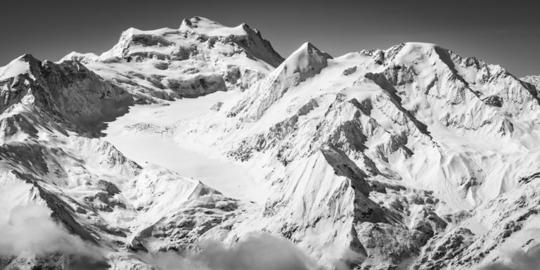 Panoramafoto verbier - Berge von verbier im Winter - Kombifoto mit Schnee