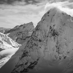 photo paysage montagne noir et blanc - alpes suisses val d'hérens - photo panoramique des alpes