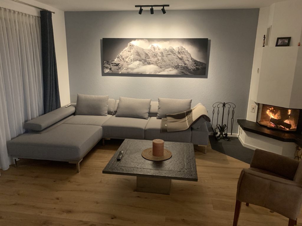 Panorama-Bergfoto im Großformat - Wanddekoration innen Wohnzimmer