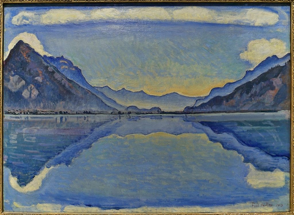 Ferdinand Hodler, Lac de Thoune aux reflets symétriques, 1909, huile sur toile, musée d’art et d’histoire de Genève.