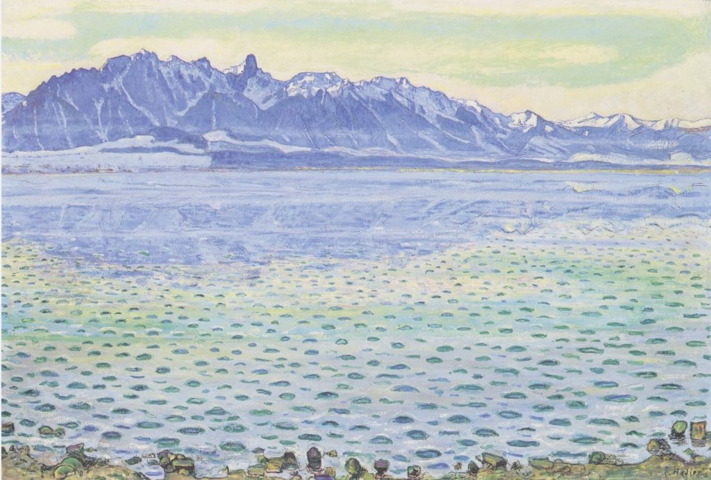 Ferdinand Hodler, Lac de Thoune avec la chaîne du Stockhorn, 1904, huile sur toile, collection particulière.