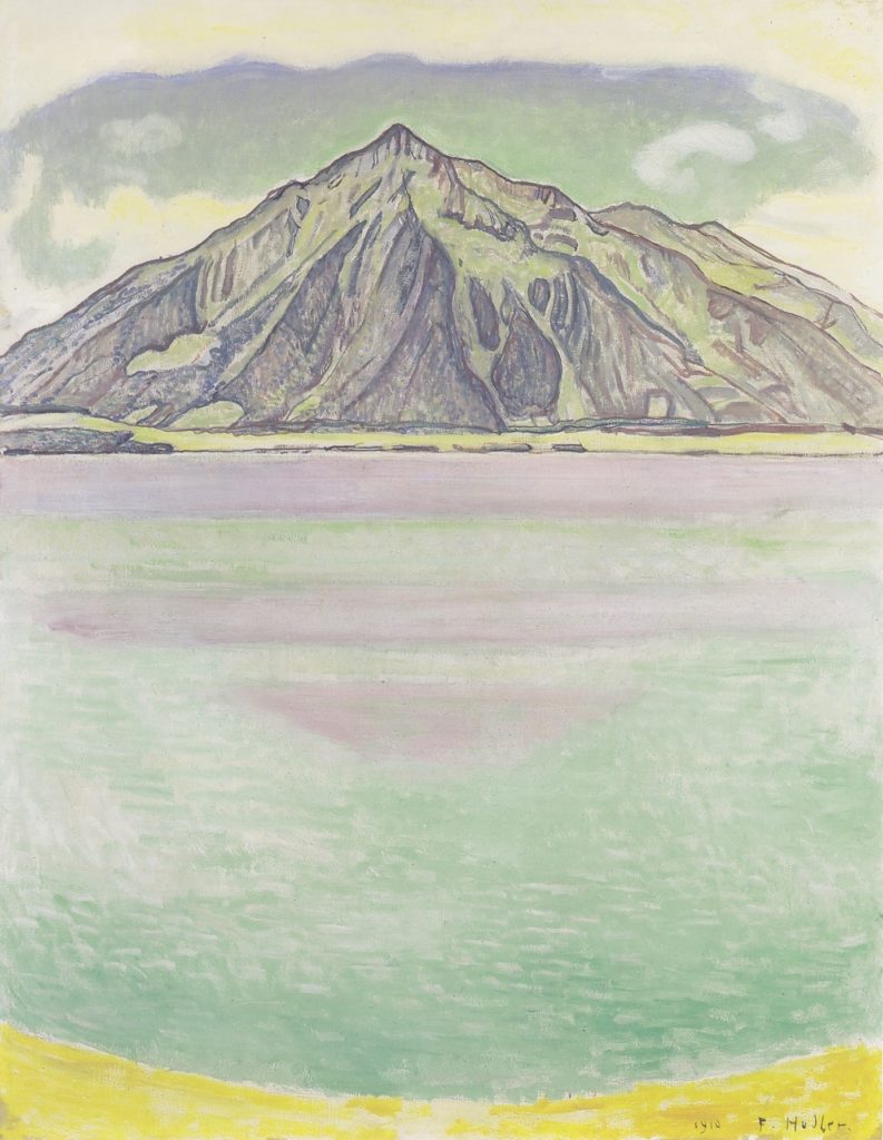 Ferdinand Hodler, Lac de Thoune avec le Niesen, 1910, huile sur toile, collection particulière.