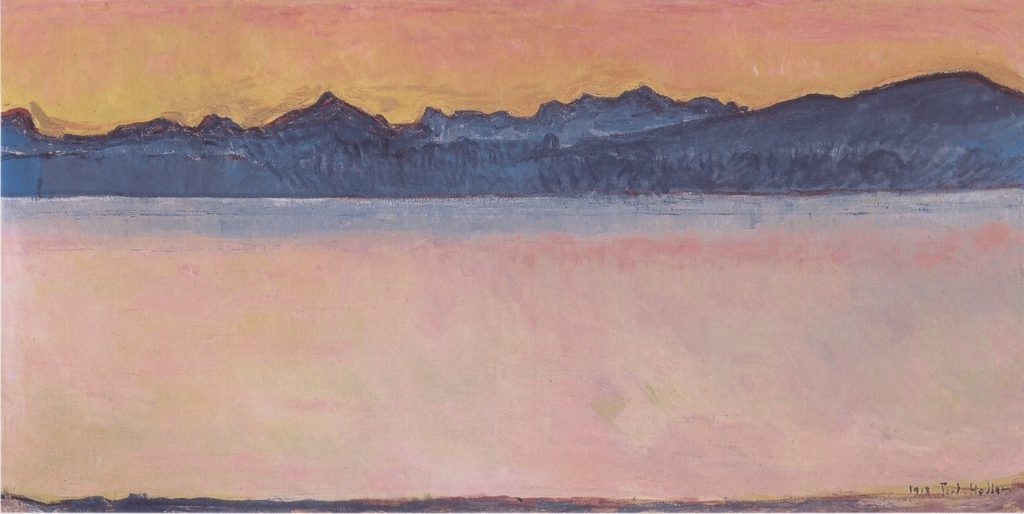 Ferdinand Hodler, Léman avec le mont Blanc à la lumière du matin, 1918, huile sur toile, collection particulière.