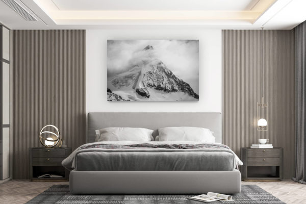 décoration murale chambre design - achat photo de montagne grand format - Vallée de Zermatt - sommet des alpes suisses- Adlerhorn