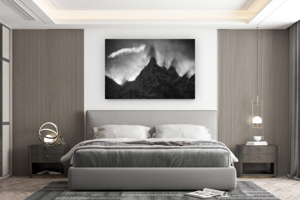 décoration murale chambre design - achat photo de montagne grand format - Image montagne - Aiguille du midi-Chamonix-Mont Blanc-Aiguille de Blaitière - Aiguille des Ciseaux - Aiguille du Fou