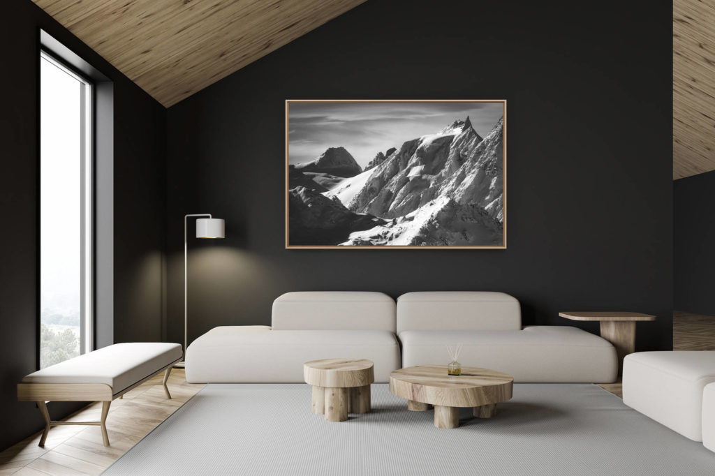 décoration chalet suisse - intérieur chalet suisse - photo montagne grand format - Val d'hérens - photo alpinisme montagne Aiguille de la Tsa
