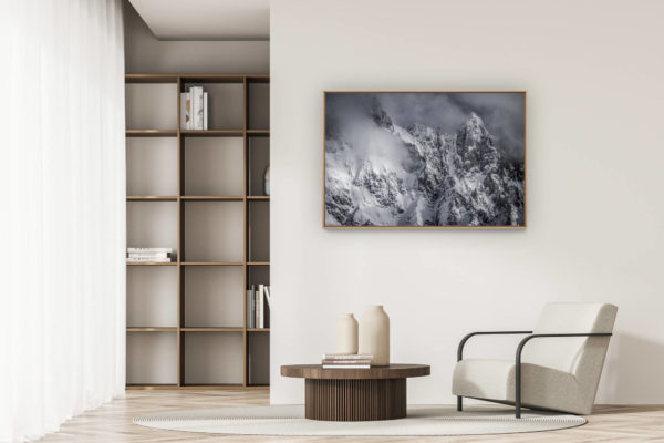 décoration appartement moderne - art déco design - Image montagne des massifs Mont Blanc - Photo Aiguille de Rochefort