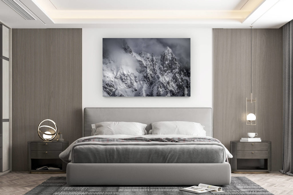 décoration murale chambre design - achat photo de montagne grand format - Image montagne des massifs Mont Blanc - Photo Aiguille de Rochefort