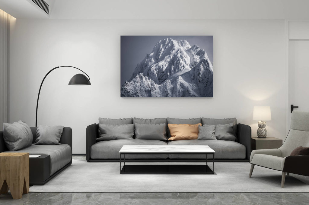 décoration salon contemporain suisse - cadeau amoureux de montagne suisse - Image montagne - Massifs Alpes Mont Blanc