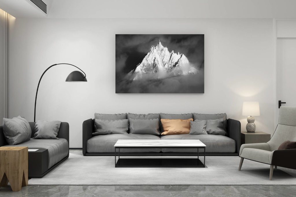 zeitgenössische wohnzimmerdekoration schweiz - geschenk für bergfreunde schweiz - foto aiguille du midi winter