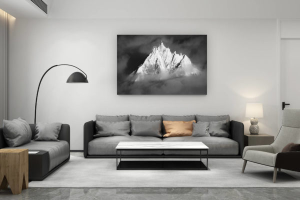 décoration salon contemporain suisse - cadeau amoureux de montagne suisse - photo aiguille du midi hiver