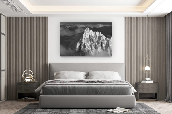 décoration murale chambre design - achat photo de montagne grand format - image aiguille du midi artistique montagne photo