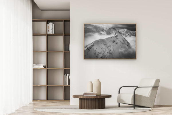 decoration modern apartment - art deco design - aiguille du midi - photo mont blanc chamonix - aiguille du midi stop chamonix - artistic photo chamonix mont blanc - weather cloud to chamonix