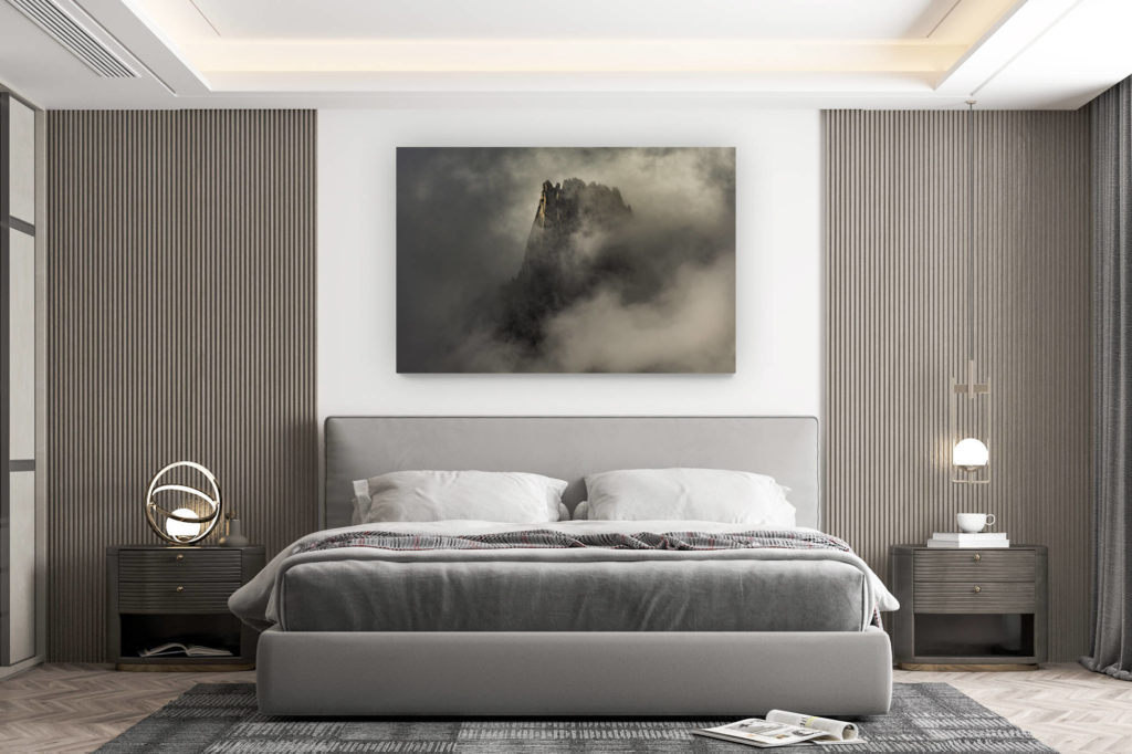 décoration murale chambre design - achat photo de montagne grand format - Photo aiguille du peigne dans les nuages - Mont Blanc