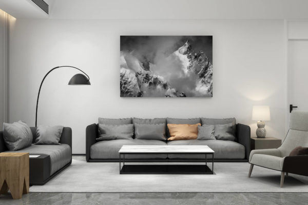 décoration salon contemporain suisse - cadeau amoureux de montagne suisse - Photo Aiguille du plan - Groupe des Aiguilles de Chamonix